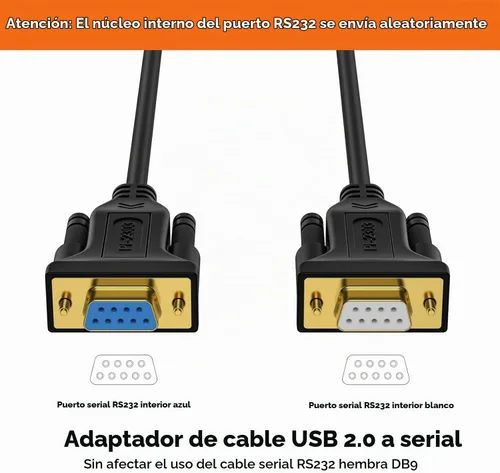 Vista 4 de CableCreation Cable adaptador serie USB a RS232 DB9, chipset PL2303