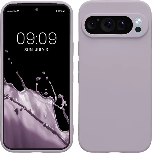 Vista 166 de kwmobile Funda compatible con Google Pixel 9 - Funda protectora delgada de TPU para teléfono - Acabado mate suave - Piedra antigua
