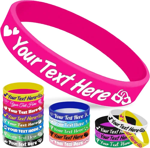 Vista 12 de Pulseras de silicona personalizadas, pulseras de goma personalizadas a granel para eventos, regalos de motivación deportiva, apoyos para hombres