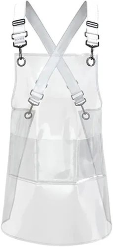 Vista 12 de Delantal para estilista de cabello MIKI WELL para salón, barbero, atrezzo cruzado, delantal impermeable de trabajo con 3 bolsillos