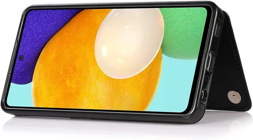 Vista 6 de Funda de teléfono para Samsung Galaxy A53 5G 2022 con protector de pantalla de vidrio templado, tarjetero/tarjetero/cartera, soporte para celda