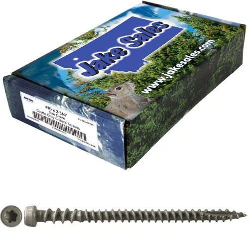 Vista 10 de Jake Sales #10 x 1-3/4" Cape COD Gris - Tornillo para madera de composite para terrazas con recubrimiento exterior, cabeza Torx/Star Drive