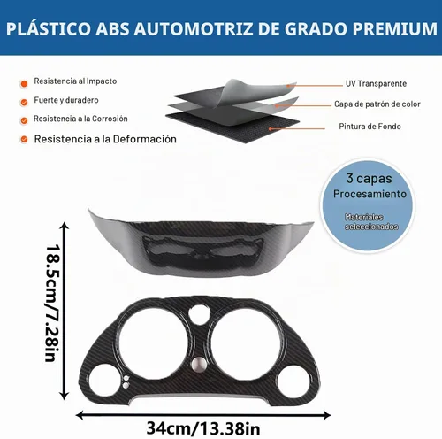 Vista 6 de Marco de panel de medidor de consola central compatible con Mitsubishi Eclipse 2006-2011, panel de instrumentos de tablero de automóvil