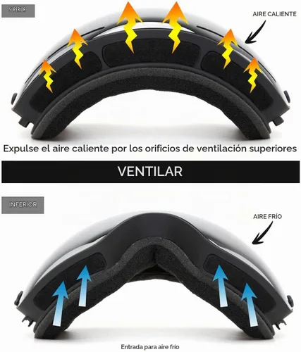 Vista 3 de JULI Gafas de esquí, gafas de snowboard para deportes de nieve de invierno con lente antivaho BNC A1-negro/plateado