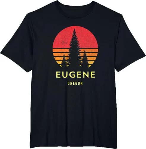 Vista 34 de Camiseta Eugene Oregon, Negro, S