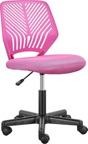 Vista 12 de Topeakmart Silla de oficina sin brazos, silla de estudio de computadora giratoria ajustable de malla para espacios pequeños, color negro