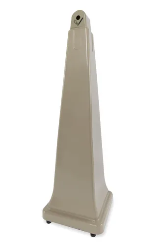 Vista 2 de Rubbermaid - Cenicero, 39" de altura, capacidad de 1 galón, beige., Beige, 1