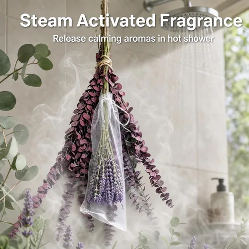 Vista 2 de Red Eucalyptus & Lavender Bundle with Hemp Rope & Scent Sachet for Shower