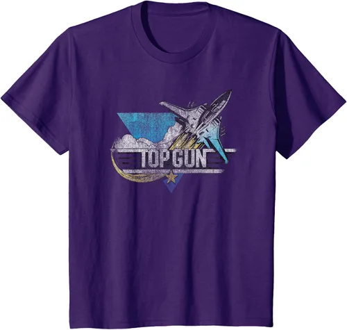 Vista 24 de Top Gun Illustrated F-14 Triangle Art Camiseta, Azul / Patchwork, S Azul Marino