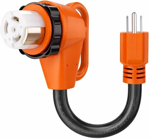 Vista 8 de Cable adaptador RV de 30 amperios a 110 voltios, Dogbone NEMA 5-15P a TT-30R