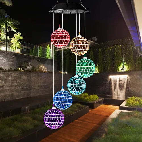 Vista 8 de Decoración de bola de discoteca para jardín, patio, decoración al aire libre, bolas de discoteca USB, difusor de bola de discoteca, lindo cambio