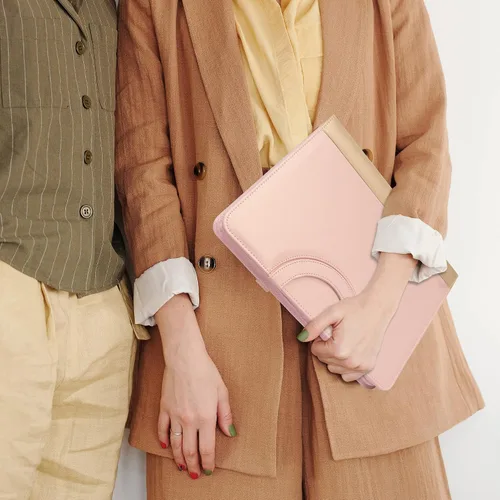 Vista 2 de GraduatePro Carpeta de cuero con cremallera, estuche organizador para bloc, cuaderno y currículum con portapapeles para mujer, regalo de graduación