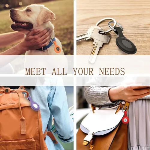 Vista 7 de 4 Pack AirTag Holder for 2nd Gen (2026) & 1st Gen, AirTag case with Anti-Lost Keychain