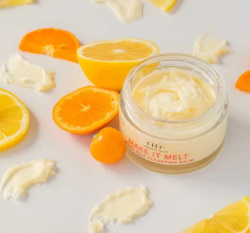 Vista 2 de FarmHouse Fresh Bálsamo limpiador. Removedor de maquillaje, crema de vitamina C. Bálsamo limpiador de leche sedoso Make It Melt, lavado facial