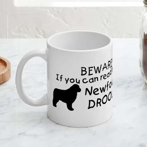 Vista 4 de CafePress Newfoundland Dog Drool Zone Taza de café de cerámica de 11 oz (11.0 fl oz)