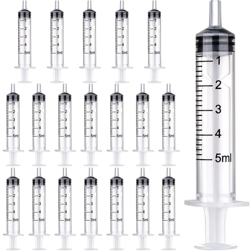 Vista 9 de Paquete de 20 jeringas de plástico con medición, adecuadas para medir, dispensar agua, rellenar (0.03 oz/1 ml) Large Plastic Measuring Tools for