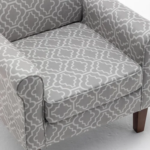 Vista 6 de Container Furniture Direct Sillón clásico con marco de madera de abedul y cómodos reposabrazos enrollados, sillones para sala de estar, dormitorio