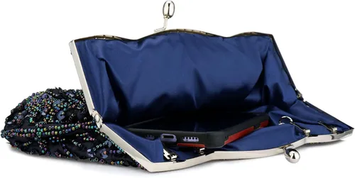 Vista 4 de Gets Noble - Bolso de noche con lentejuelas y cuentas para mujer