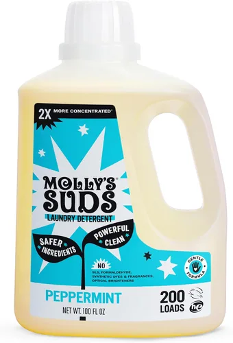 Vista 8 de Detergente líquido para ropa Molly's Suds Jabón detergente limpio para ropa para pieles sensibles 2x concentrado, alta eficiencia (HE) Sin