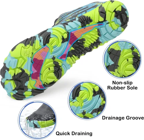 Vista 5 de Scurtain Zapatos de agua unisex para hombre y mujer, de secado rápido, zapatos acuáticos, zapatos de natación, zapatos de playa con drenaje