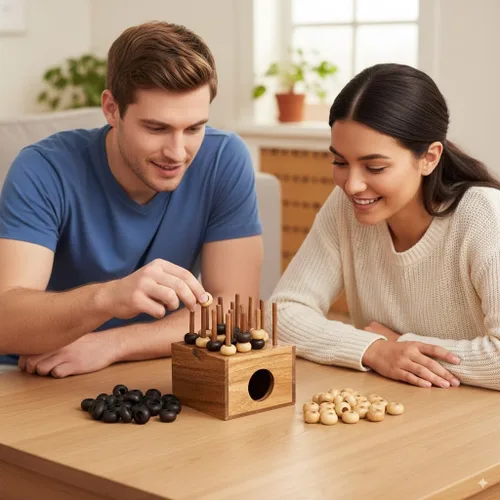 Vista 2 de Winshare Puzzles and Games Juego de estrategia de madera 3D Cuatro en una fila