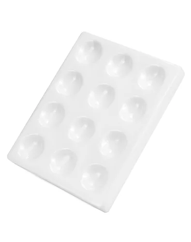 Vista 8 de QWORK Plato de porcelana, paquete de 10 – Bandeja de prueba micro de 12 pozos para análisis de laboratorio, enseñanza y experimentos