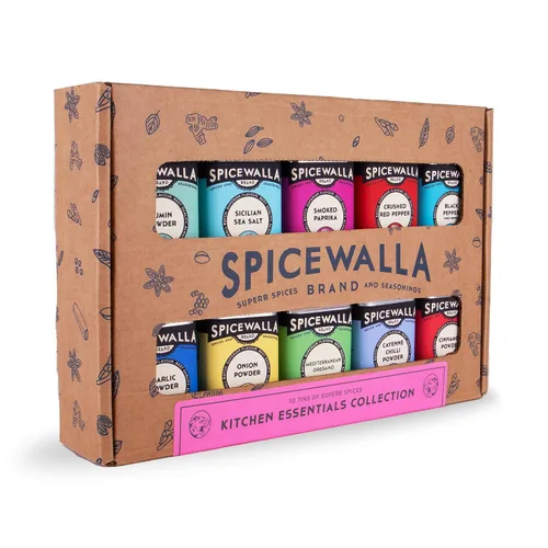 Vista 3 de Spicewalla Juego de especias y condimentos esenciales, paquete de 10 variedades, ajo, cebolla, pimentón, pimiento rojo triturado, orégano y más