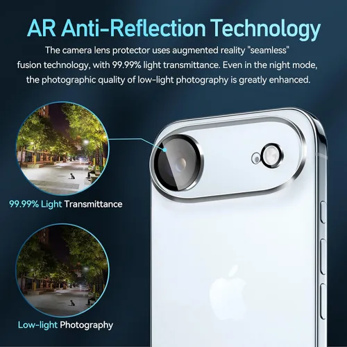 Vista 4 de ivoler Paquete de 4 protectores de lente de cámara para iPhone Air de 6.5 pulgadas, protector de pantalla de vidrio templado [compatible con fundas]
