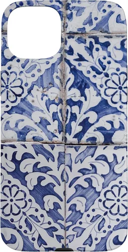 Vista 9 de Azulejos de patrón portugués - Funda azul y blanca floral para iPhone 17