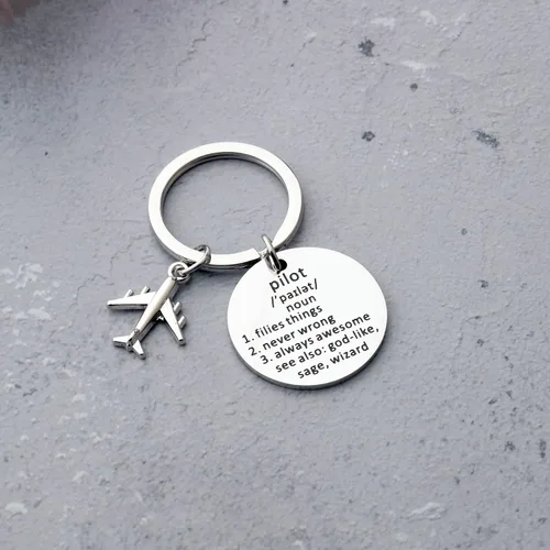 Vista 3 de Llavero piloto de regalo de avión piloto regalo futuro piloto avión avión aviación piloto regalo de graduación piloto S Metal Na desconocido