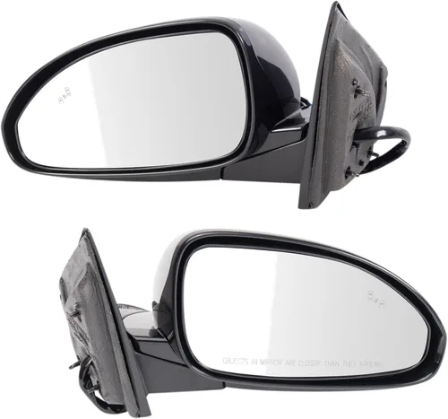 Vista 256 de TRQ Conjunto de 2 piezas de espejo lateral para conductor y pasajero, ajuste eléctrico, sin calefacción, sin memoria, color negro, compatible