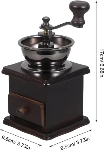 Vista 4 de Generic Molinillo de café manual vintage, molinillo portátil de grano de café para café expreso turco, ideal para camping y hogar, marrón oscuro