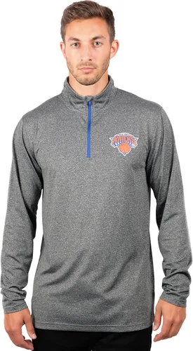 Vista 24 de Ultra Game Camiseta oficial de la NBA de manga larga con cremallera corta para hombre Gris Caliente Carbón