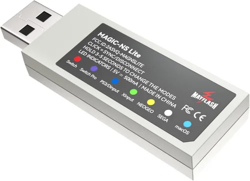 Vista 7 de MAYFLASH Magic NS Wireless Bluetooth Controller Adaptador USB para Switch/Switch 2, Steam Deck, macOS, Windows, Raspberry Pi y más