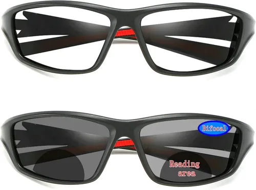 Vista 7 de Gafas de lectura para hombre, lentes de sol de transición, lector bifocal fotocromático para hombres, marco cuadrado deportivo vintage
