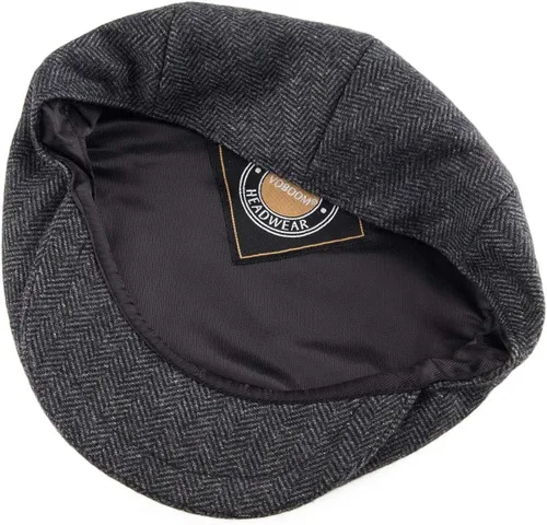 Vista 5 de VOBOOM - Gorra plana en espiga para hombre con mezcla de lana
