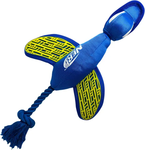 Vista 8 de Nerf Dog gran pato de nylon de lanzamiento con diseño interactivo, azul (3473), para todas las tallas de raza