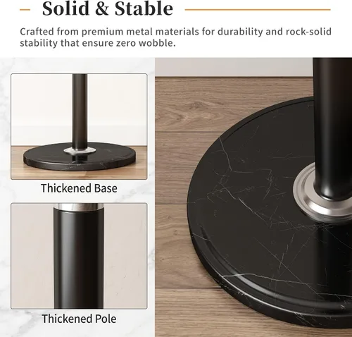 Vista 4 de Perchero de metal con rotación de 360°, color negro Modern Coat Rack with 360° Rotary Design Sturdy Heavy Duty Hall Tree Hats Hanger Holder Stand