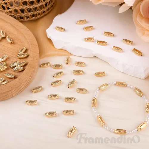 Vista 3 de Framendino, Paquete de 60 cuentas de Virgen María, Nuestra Señora de Guadalupe, abalorios espaciadores sueltos para hacer joyas Dorado