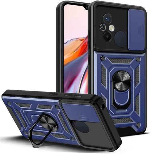 Vista 22 de Compatible con Tecno Camon 18P Bracket Shell, Slide Camera Lens Cover Case Azul