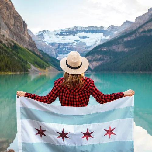 Vista 5 de Anley EverStrong Series - Bandera de la ciudad de Chicago de 3 x 5 pies resistente, rayas bordadas y cosidas, 4 filas de costuras de cerradura