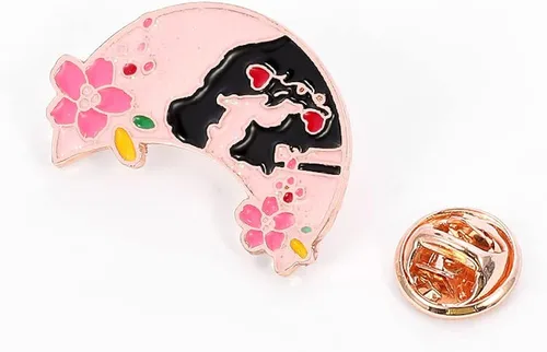 Vista 7 de Sailor Anime Moon Cosplay Pines Alfileres esmaltados de anime, broche de flor de rosa roja con diseño de luna, insignias de metal, regalos