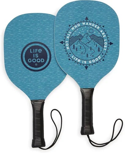Vista 7 de Life is Good Juego de iniciación de pickleball - Incluye 2 paletas de pickleball de madera, 2 bolas de pickleball de tamaño reglamentario y bolsa