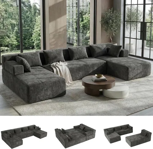 Vista 42 de MONVANE Sofá cama convertible de 55.5 pulgadas, sofá cama 2 en 1 sin hueso con bolsillo de almacenamiento, cómodo sofá de asiento profundo