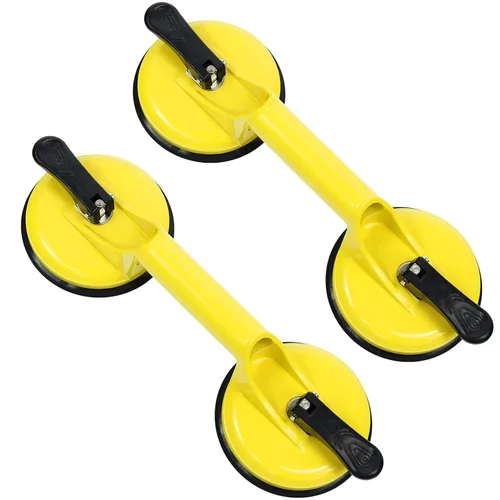 Vista 10 de Paquete de 2 ventosas de aluminio resistente con mango de placa de vacío para levantar vidrio grande, elevador de azulejos/vidrio móvil/almohadilla