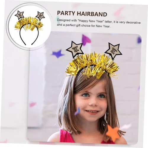 Vista 7 de jojofuny 4pcs Holiday Decorations New Year Headwear New Year Tiara 2023 Head Hoops 2022 Xmas Christmas Headbands 2022 Birthday Headband Chrismas