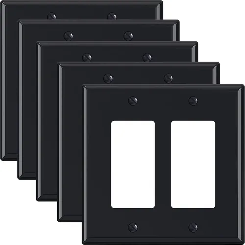 Vista 8 de ELEGRP Placa de pared decorativa para receptáculo, cubiertas decorativas de 1 gang de tamaño mediano, placas frontales de policarbonato irrompibles
