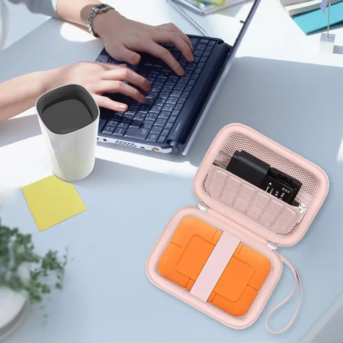 Vista 7 de Canboc Funda para unidad de estado sólido externa LaCie Rugged SSD Pro5 2TB 4TB Rosado