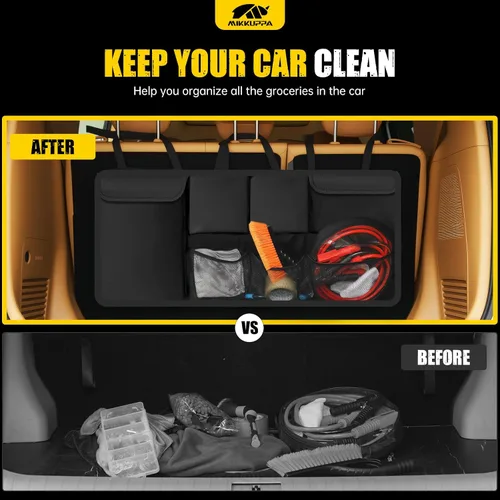 Vista 6 de MIKKUPPA Organizador de maletero para SUV - Almacenamiento grande colgante de 42"*18" para asiento trasero de Subaru Crosstrek Forester Outback