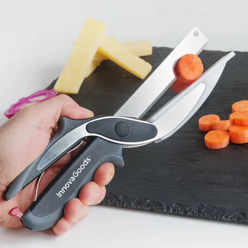 Vista 3 de Cuchillo-Tijera con Mini Tabla de Cortar Integrada Scible InnovaGoods